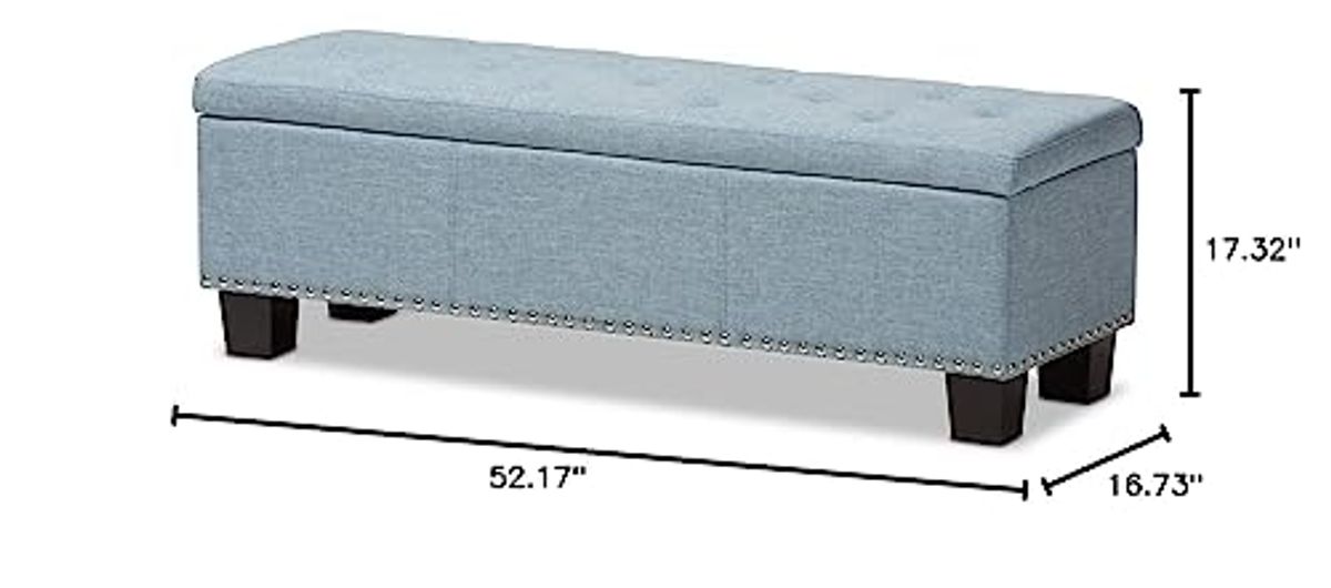 Baxton Studio Hannah Modern and Contemporary Upholstered Button-Tufting Storage Ottoman Bench Dark Grey