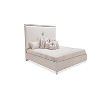 Glimmering Heights Cal King Upholstered Platform Bed in Ivory by Aico