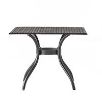Christopher Knight Home Cayman Cast Aluminum Square Table, Black Sand