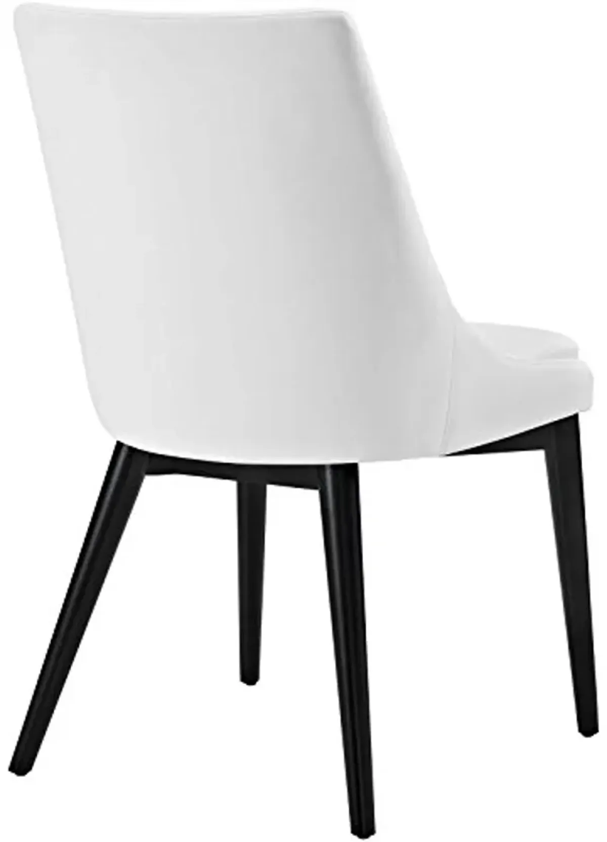 Modway Viscount Mid-Century Modern Faux Leather Upholstered Kitchen and Dining Room Chair in White