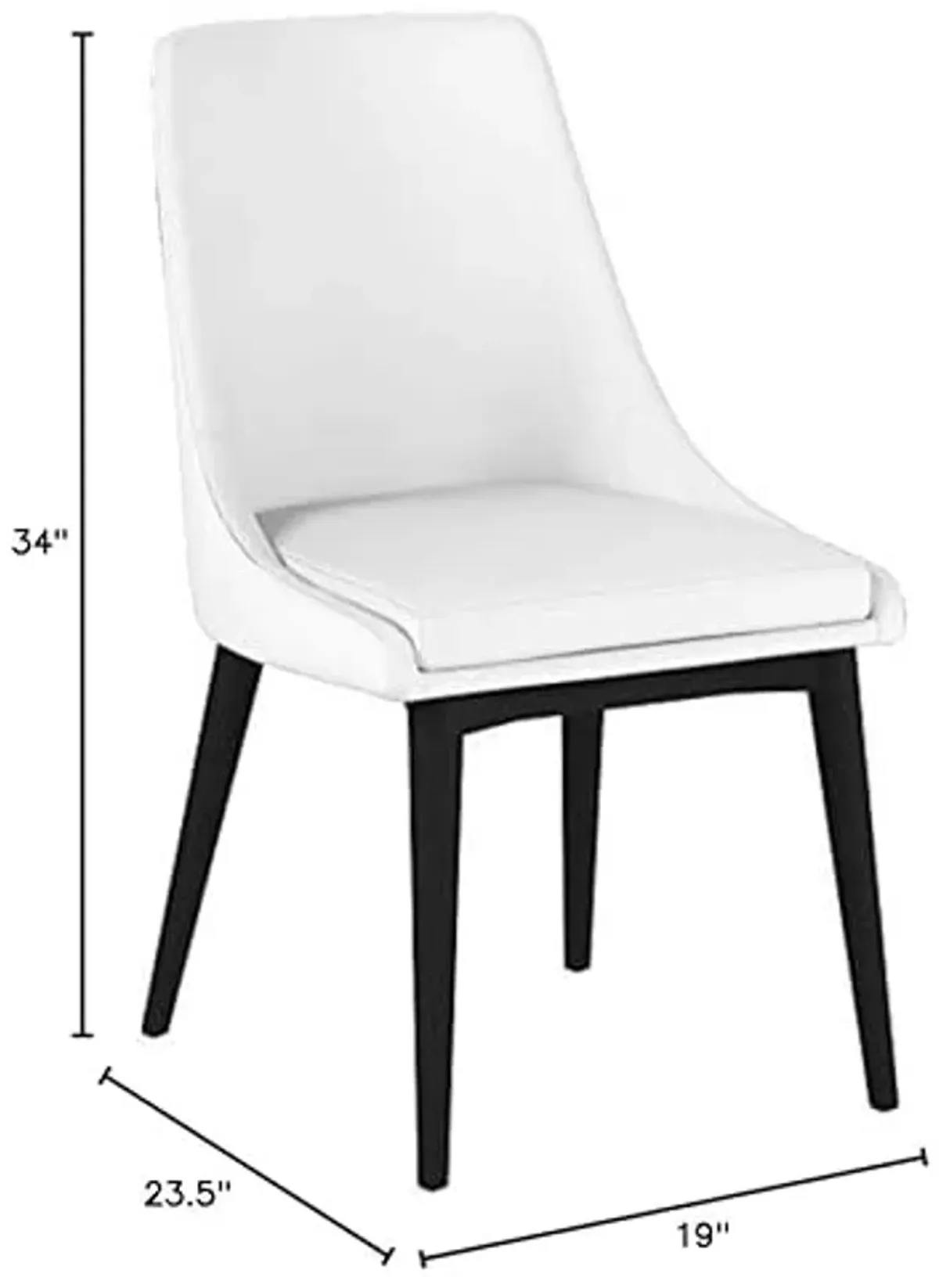 Modway Viscount Mid-Century Modern Faux Leather Upholstered Kitchen and Dining Room Chair in White