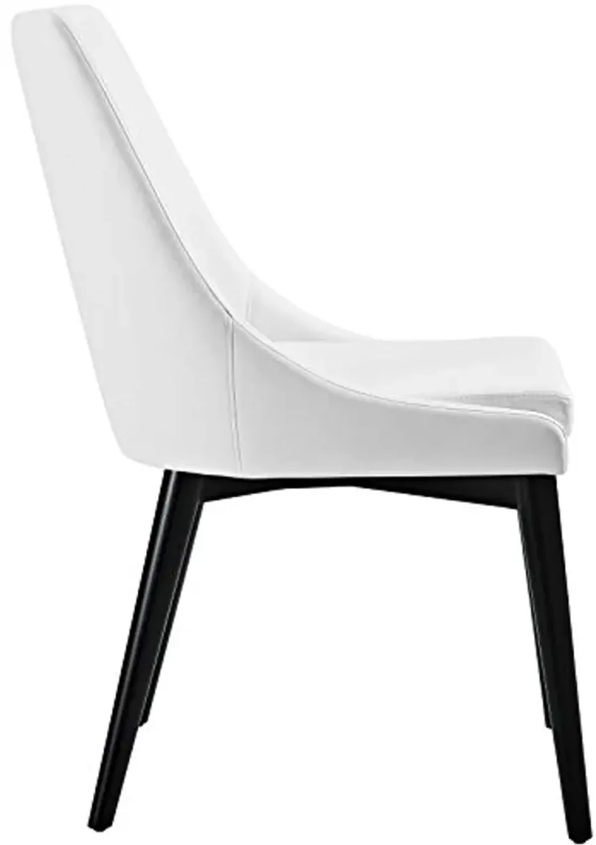 Modway Viscount Mid-Century Modern Faux Leather Upholstered Kitchen and Dining Room Chair in White