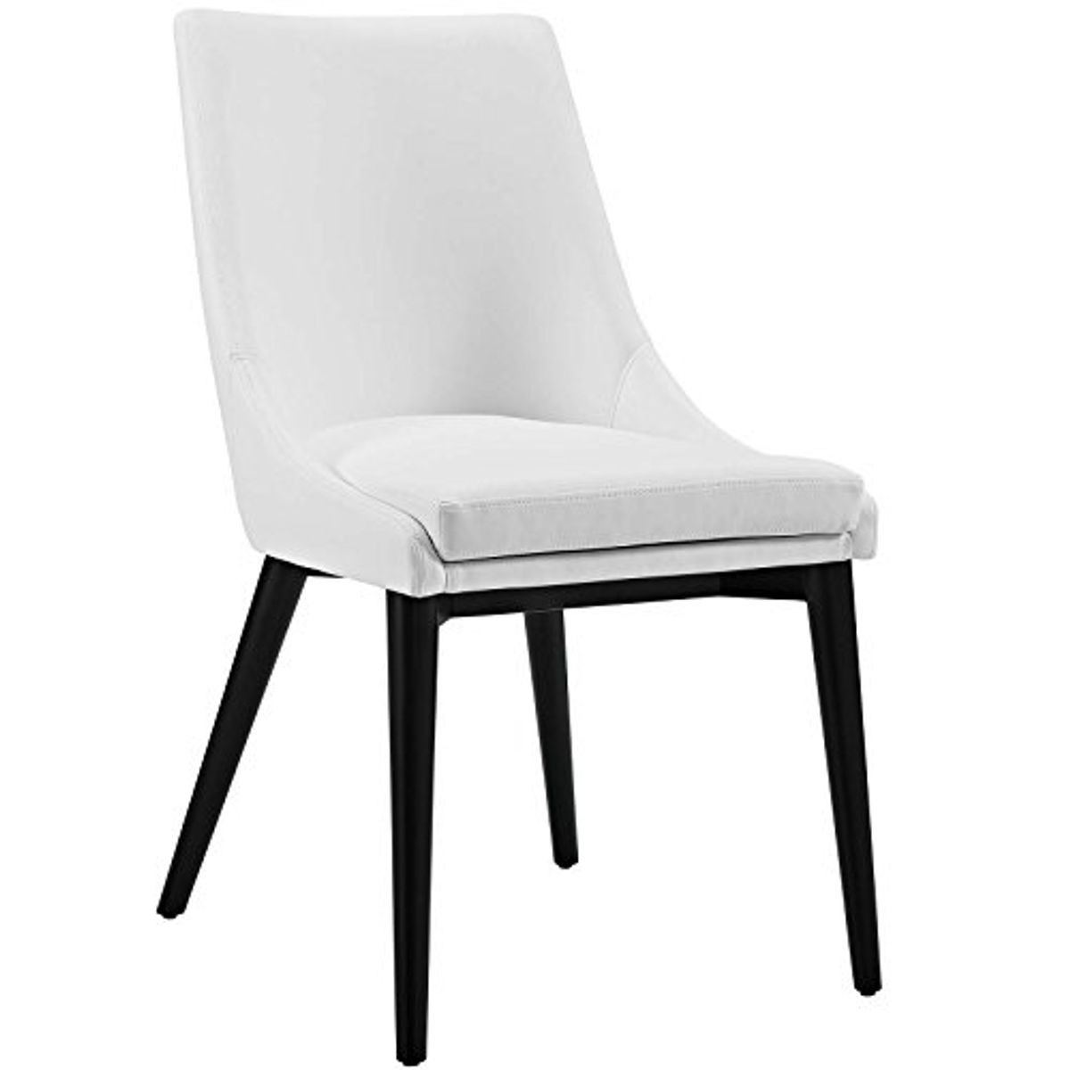 Modway Viscount Mid-Century Modern Faux Leather Upholstered Kitchen and Dining Room Chair in White