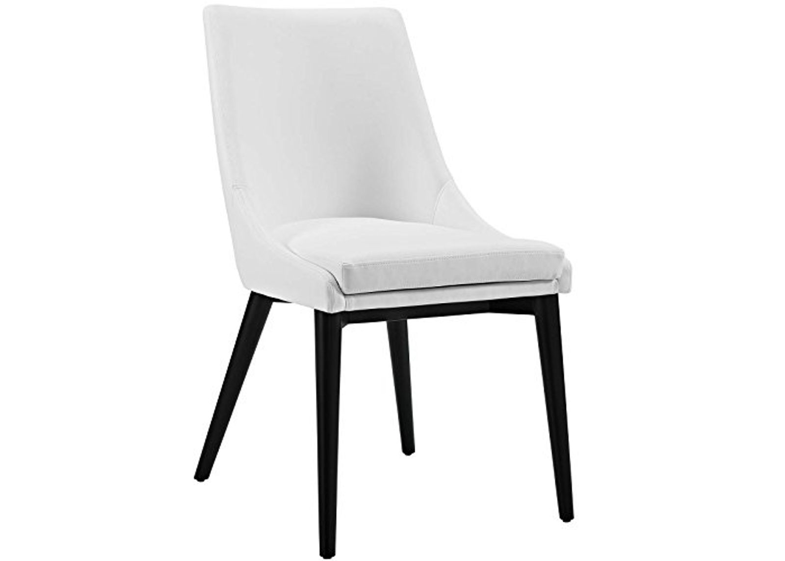 Modway Viscount Mid-Century Modern Faux Leather Upholstered Kitchen and Dining Room Chair in White