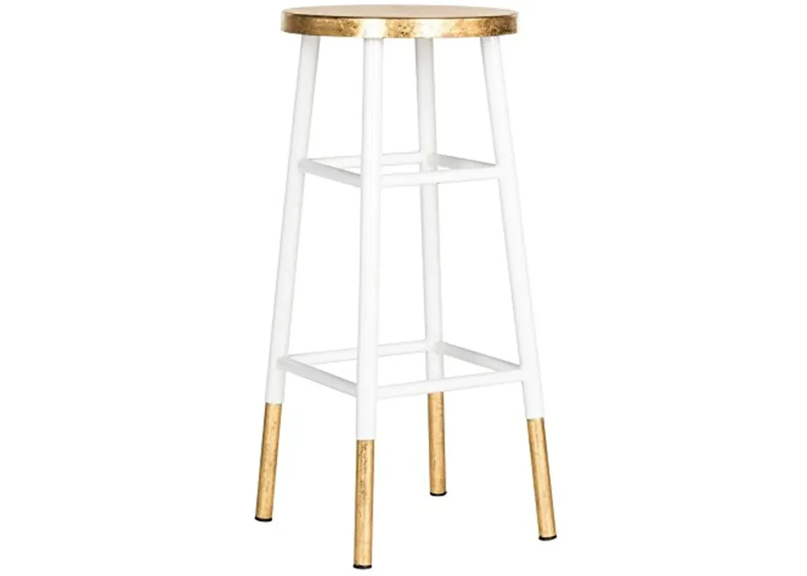 Safavieh Home Collection Emery White and Dipped Gold Leaf 30-inch Barstool