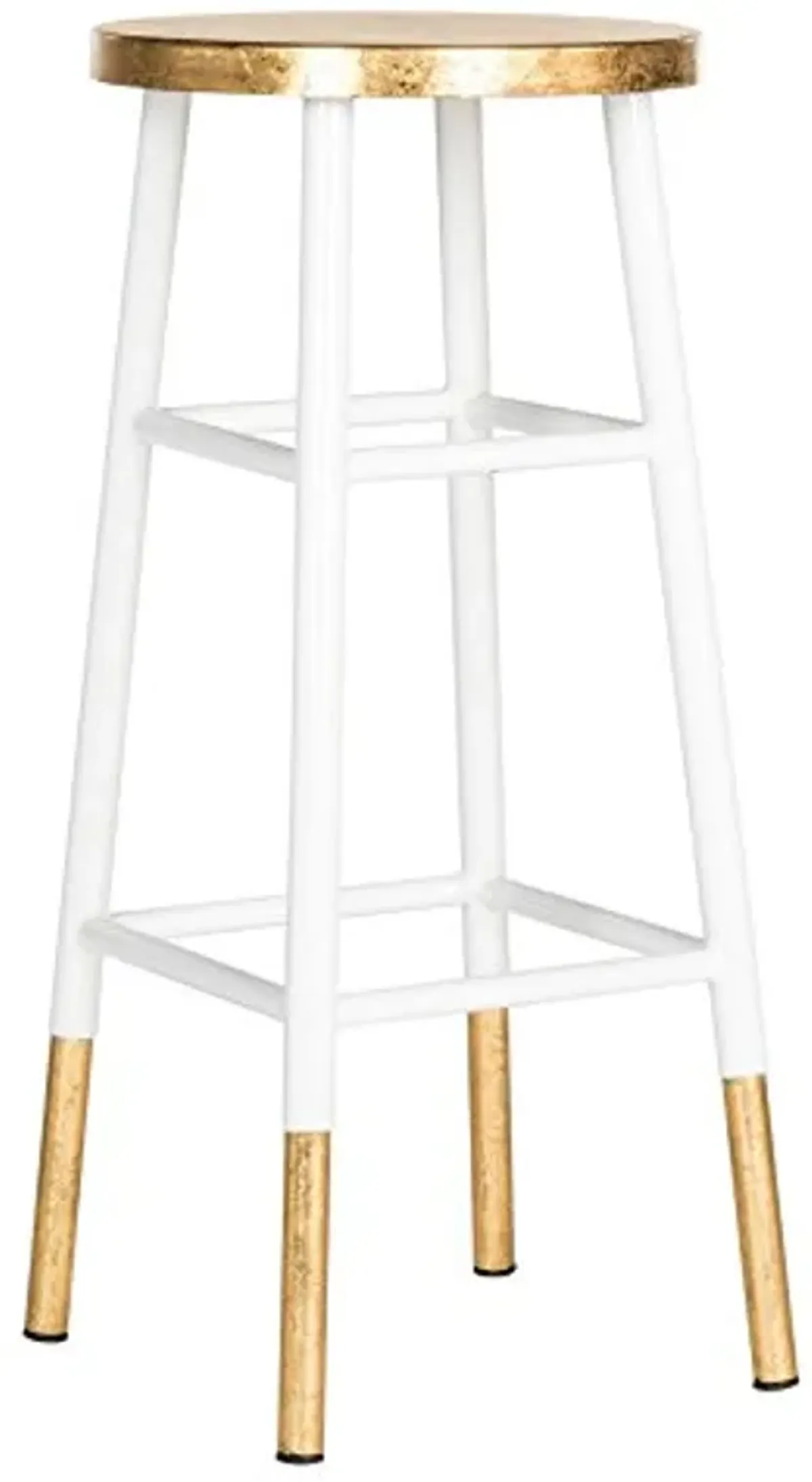 Safavieh Home Collection Emery White and Dipped Gold Leaf 30-inch Barstool