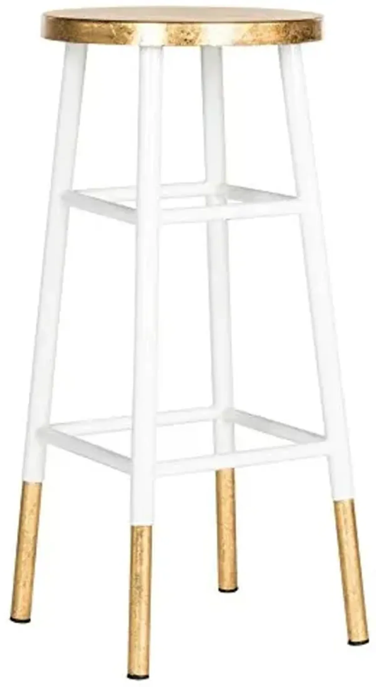 Safavieh Home Collection Emery White and Dipped Gold Leaf 30-inch Barstool