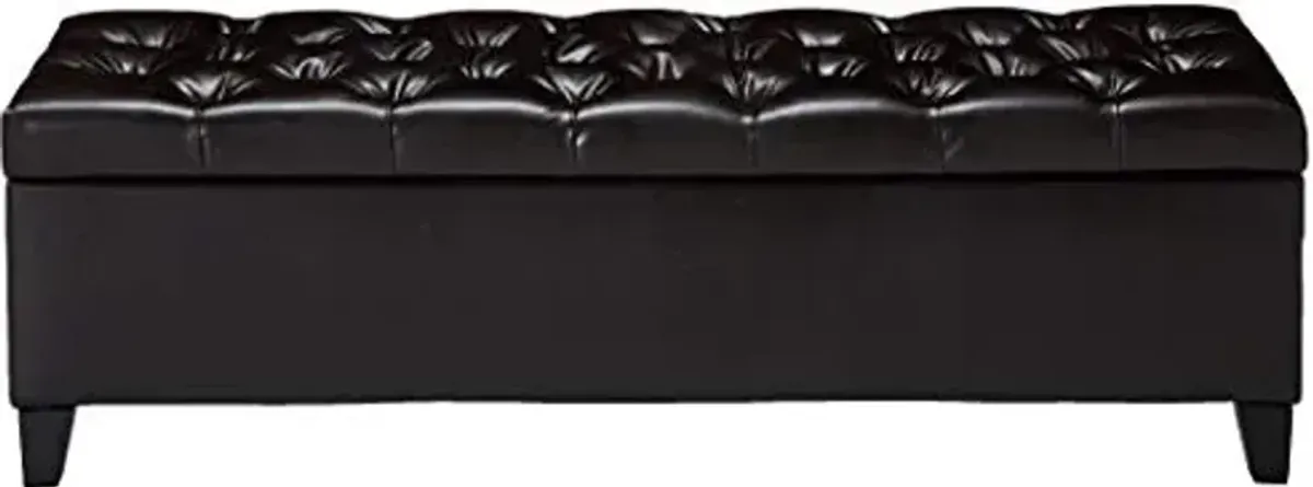 Christopher Knight Home Ottilie Leather Storage Ottoman, Brown