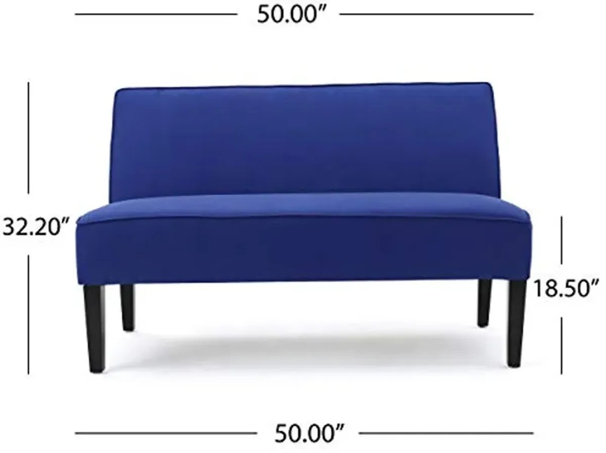 Christopher Knight Home Dejon Fabric Loveseat, Royal Blue, Dimensions: 30.00”D x 50.00”W x 32.20”H