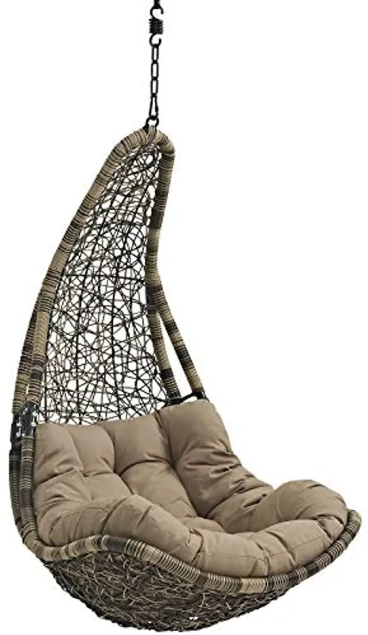 Modway Abate Outdoor Patio Swing Chair Without Stand, Black Mocha