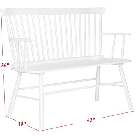 Safavieh American Homes Collection Addison Spindle Back White Bench