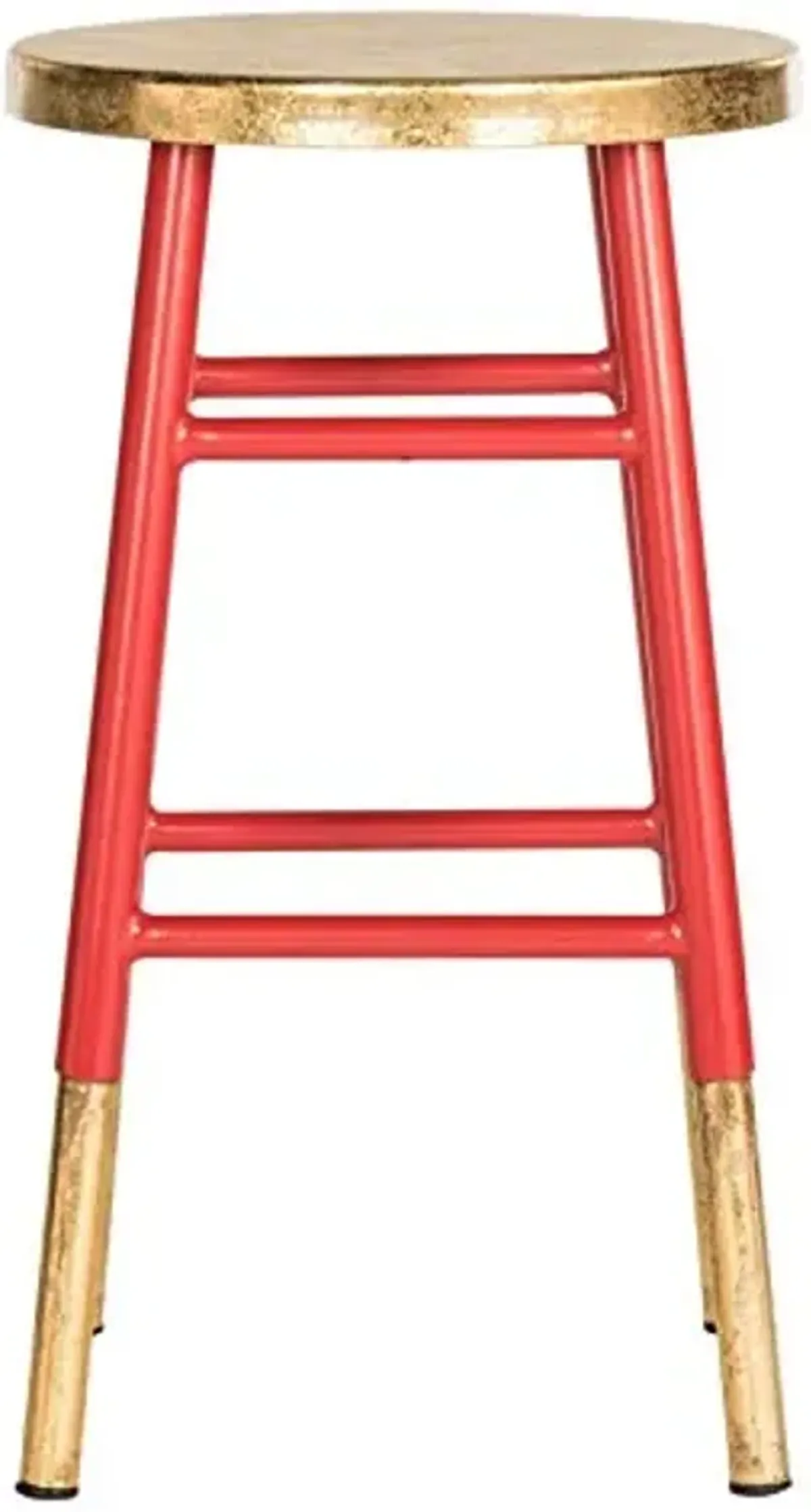 Safavieh Home Collection Emery Red and Dipped Gold Leaf 24-inch Counter Stool