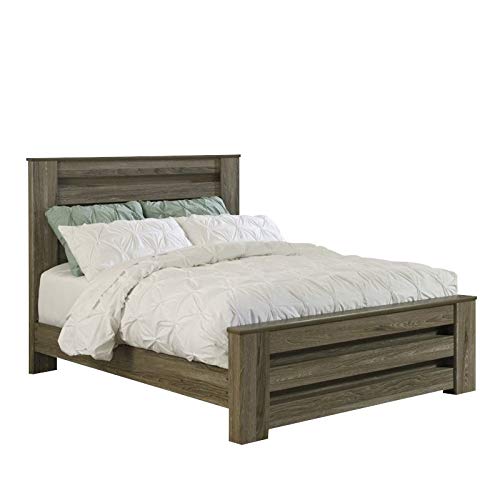 Ashley Furniture Zelen Wood Queen Rail Panel Bed in Brown