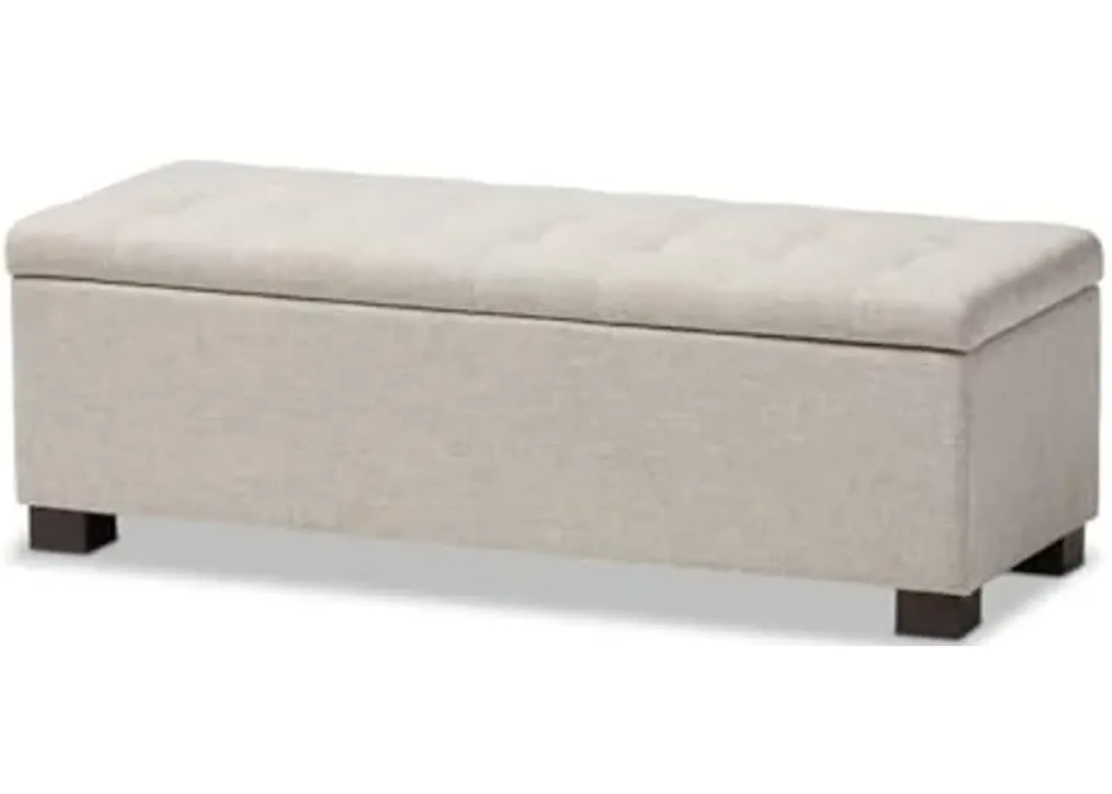 Baxton Studio Roanoke Modern and Contemporary Upholstered Grid-Tufting Storage Ottoman Bench Beige