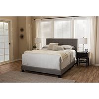 Baxton Studio Brookfield Tufted Full Panel Bed in Gray