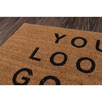NOVOGRATZ Aloha Collection You Look Good Doormat, 1'6" x 2'6", Natural Brown