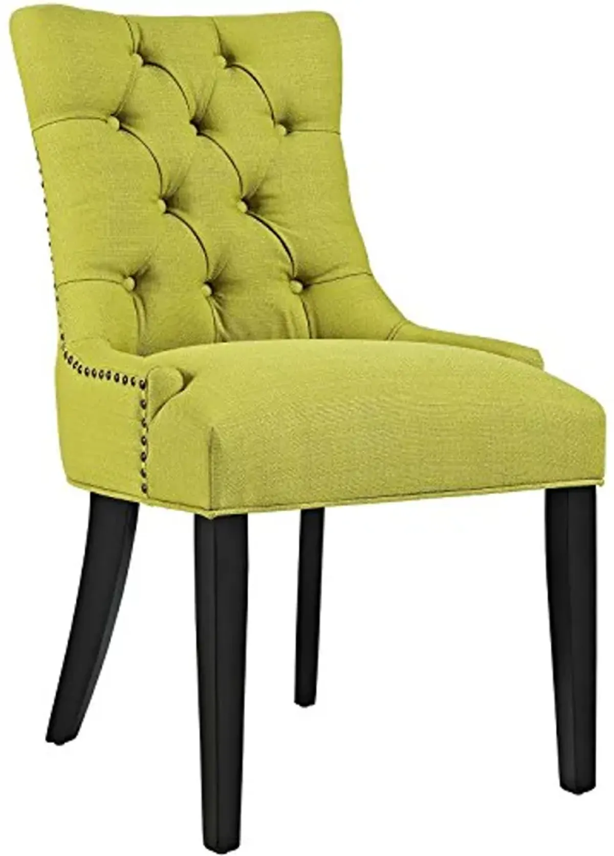 Modway EEI-2223-WHE Regent Modern Elegant Button-Tufted Upholstered Fabric With Nailhead Trim, Dining Side Chair, Wheatgrass