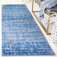 SAFAVIEH Adirondack Collection 2'6" x 22' Blue / Silver ADR116D Modern Abstract Non-Shedding Living Room Bedroom Runner Rug
