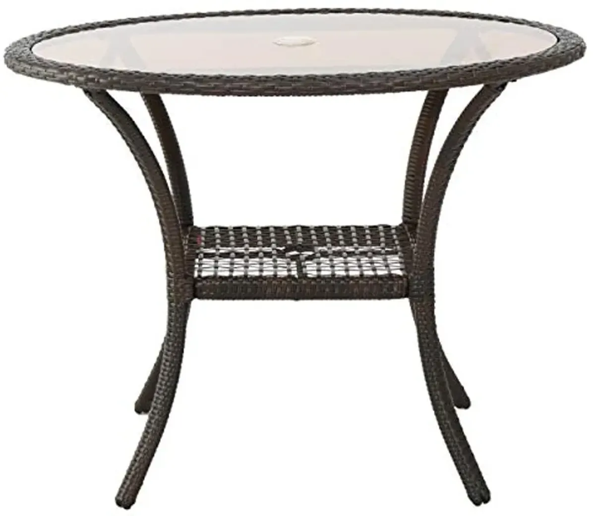 Christopher Knight Home San Pico Wicker Glass Table, Multibrown