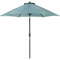 Hanover Lavallette 9 ft. Umbrella | UV and Weather Resistant PVC Canopy | Durable Aluminum Frame | Open/Close Pole Crank, Pivot Feature, Built-in Ties | Blue | LAVALLETTEUMB-B