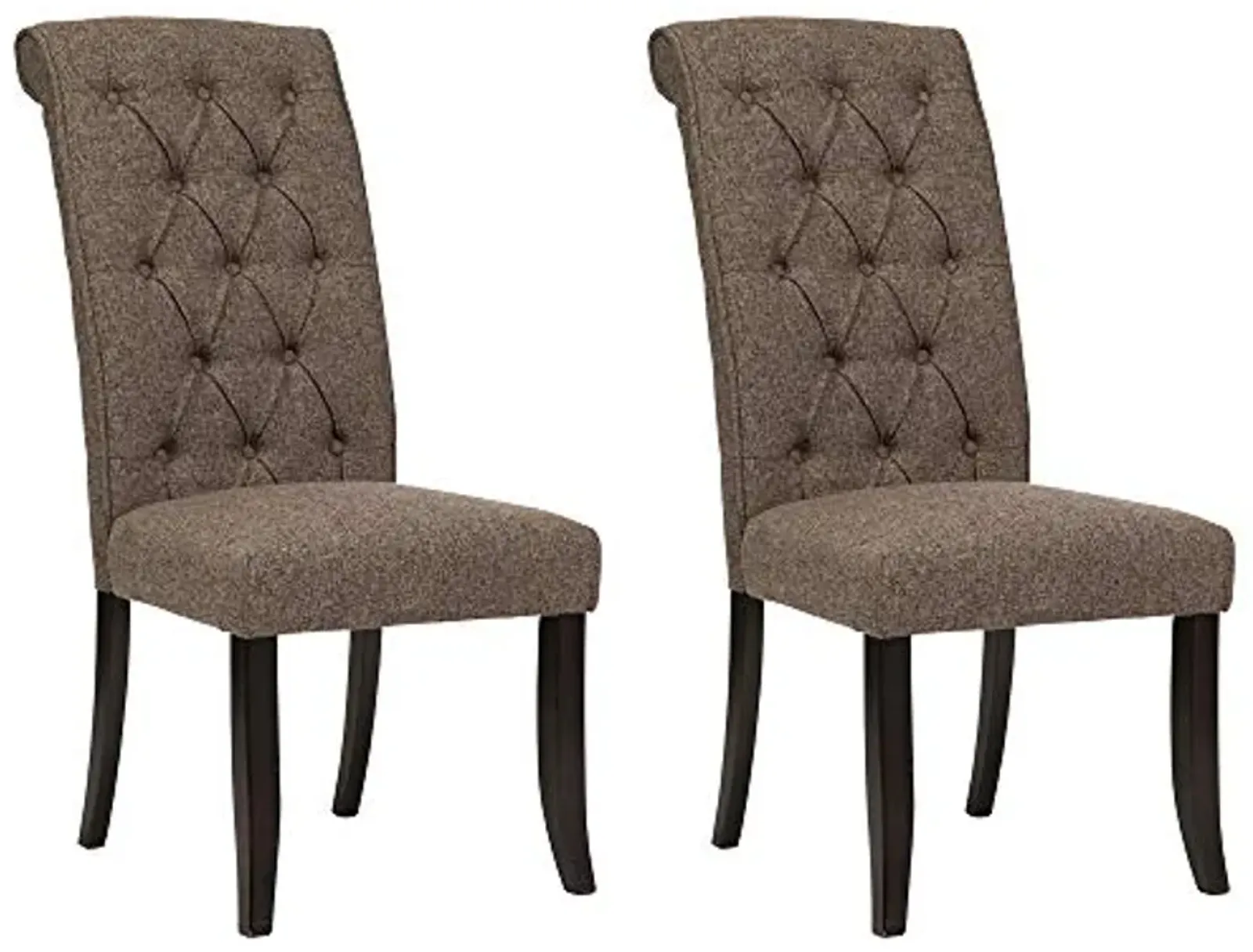 Signature Design by Ashley Tripton Classic Tufted Upholstered 19.63" Armless Dining Chair, 2 Count, Brownish Gray