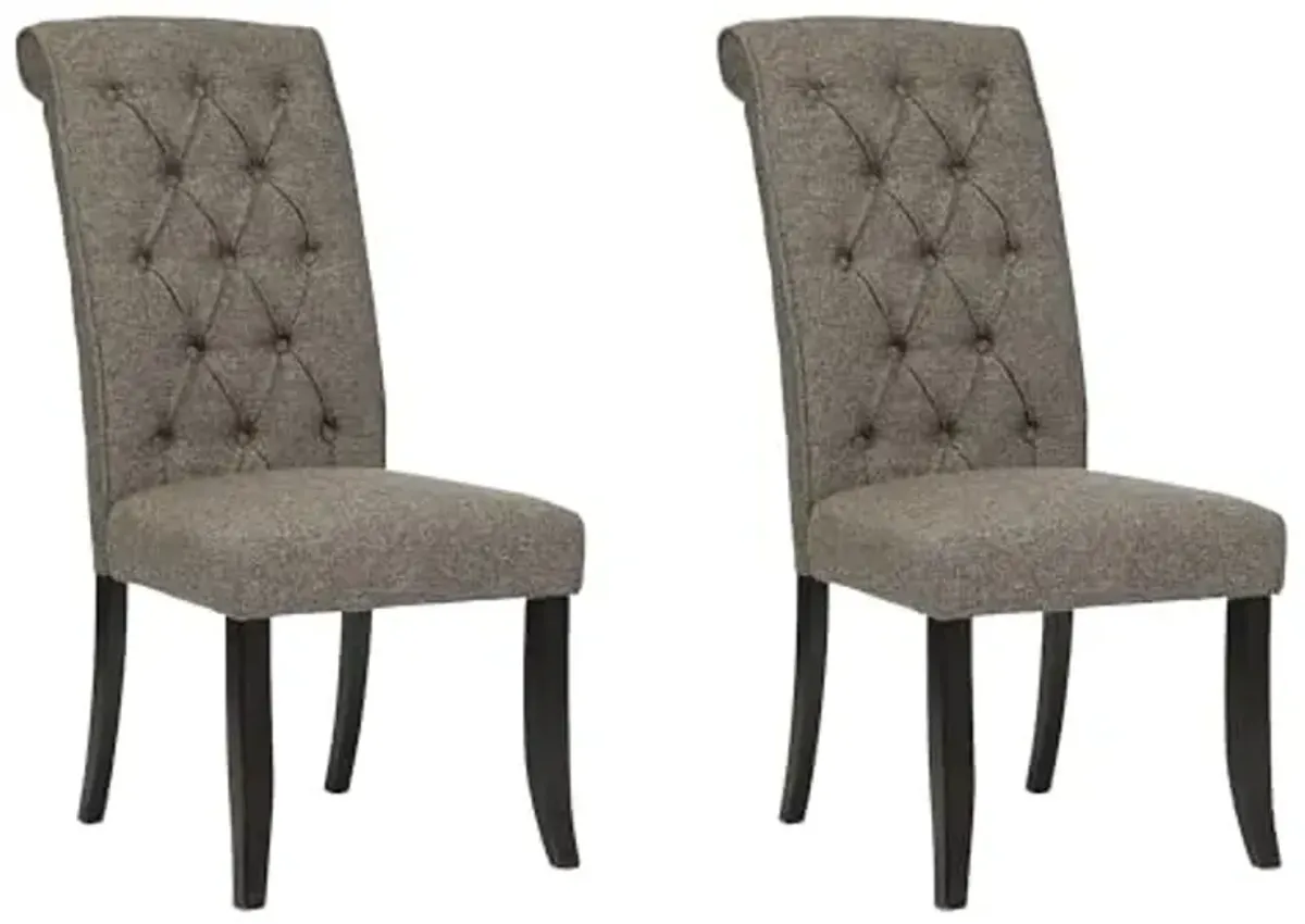 Signature Design by Ashley Tripton Classic Tufted Upholstered 19.63" Armless Dining Chair, 2 Count, Brownish Gray
