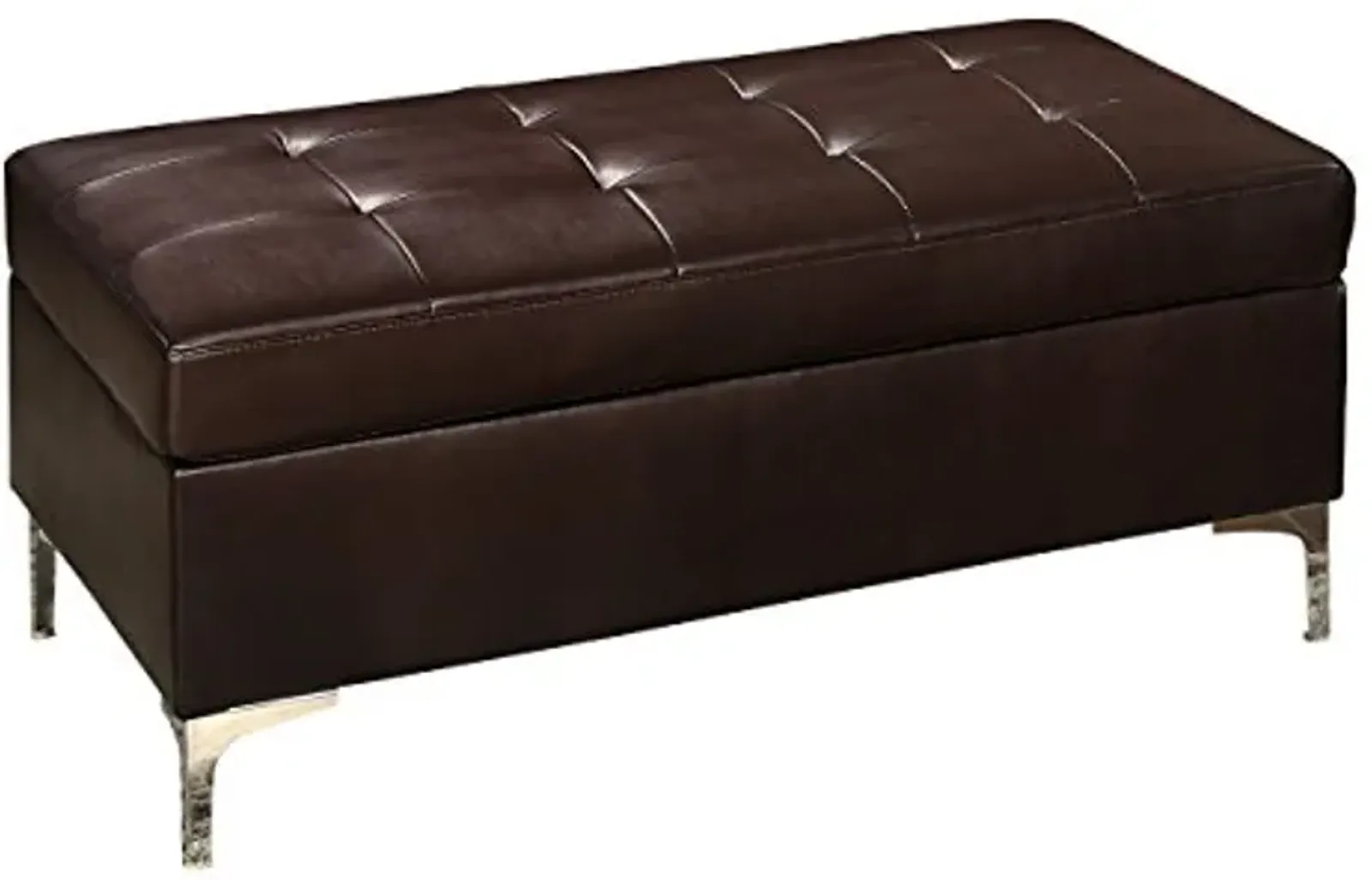 Homelegance Barrington 42" x 25" PU Leather Accent Ottoman, Brown