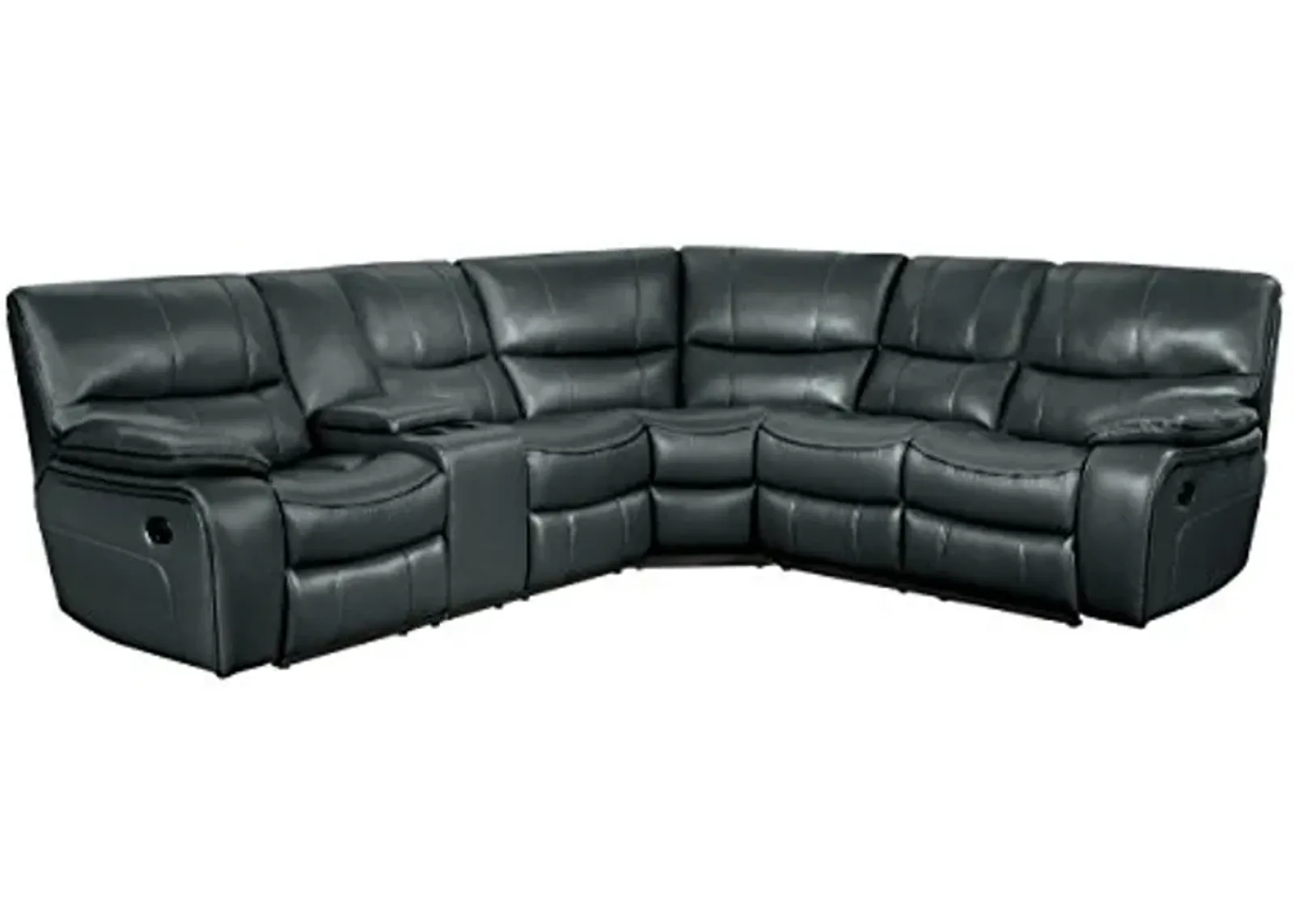 Homelegance Pecos 105" x 95" Leather Gel Manual Reclining Sectional Sofa, Gray