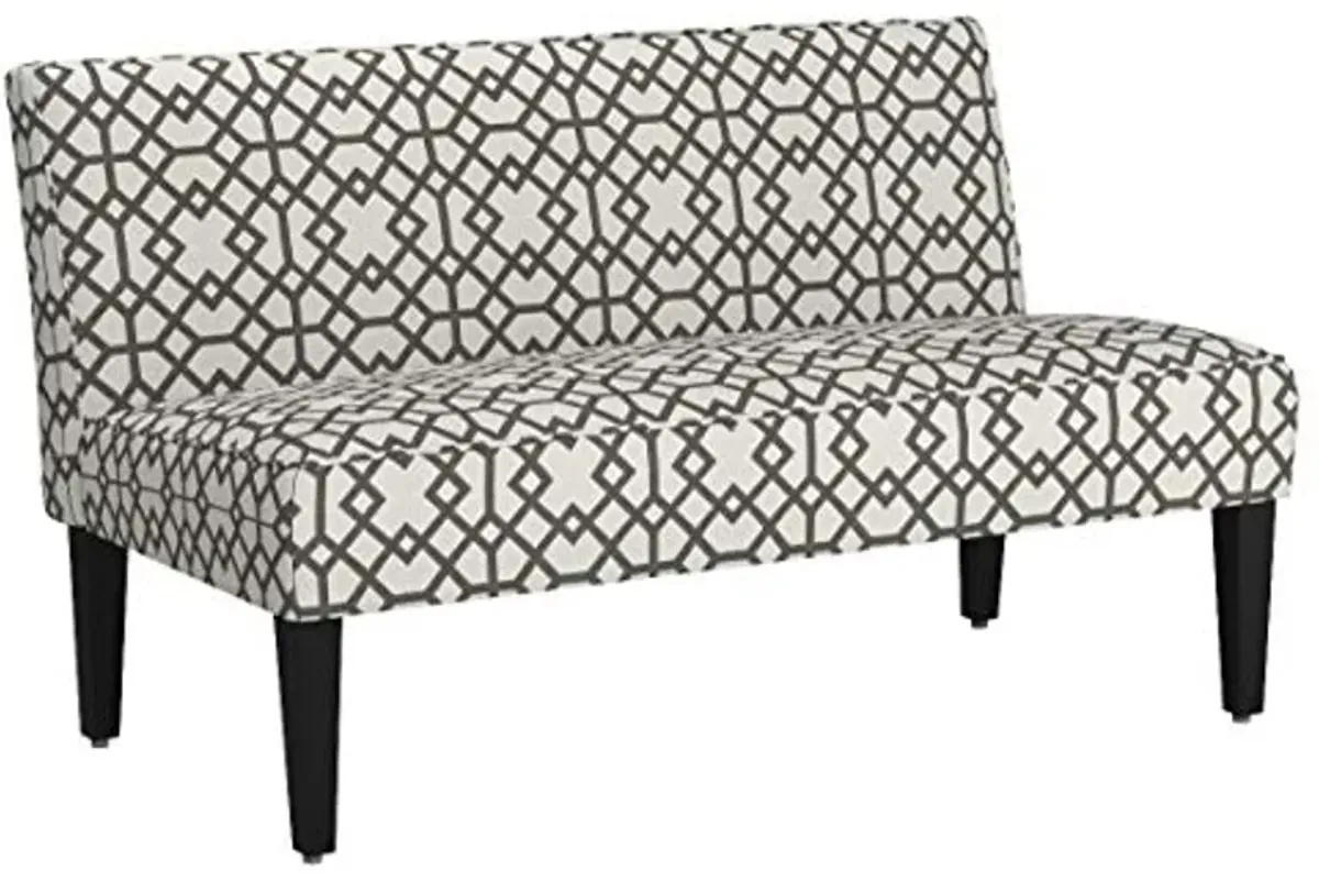 Christopher Knight Home Dejon Modern Fabric Loveseat, Gray Geometric / Matte Black