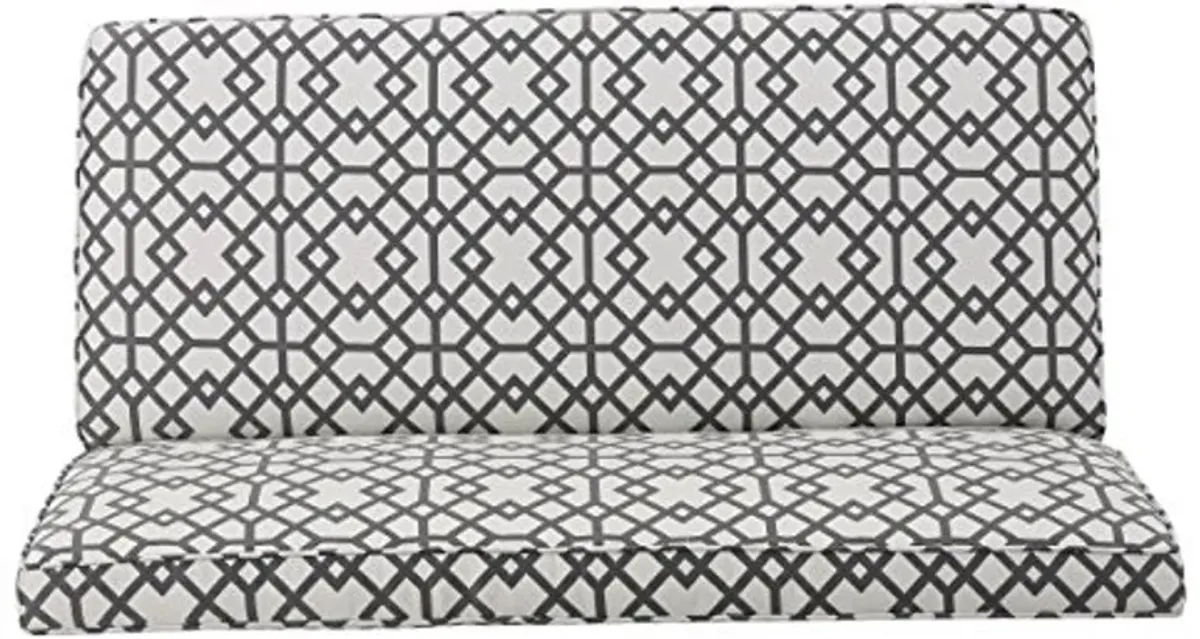 Christopher Knight Home Dejon Modern Fabric Loveseat, Gray Geometric / Matte Black