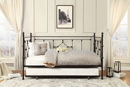 Homelegance Auberon Metal Daybed with Trundle, Twin, Black