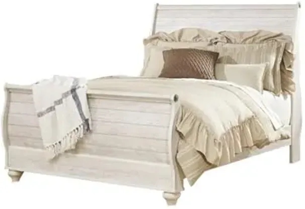 Ashley Furniture Willowton Queen Sleigh Bed in Whitewash