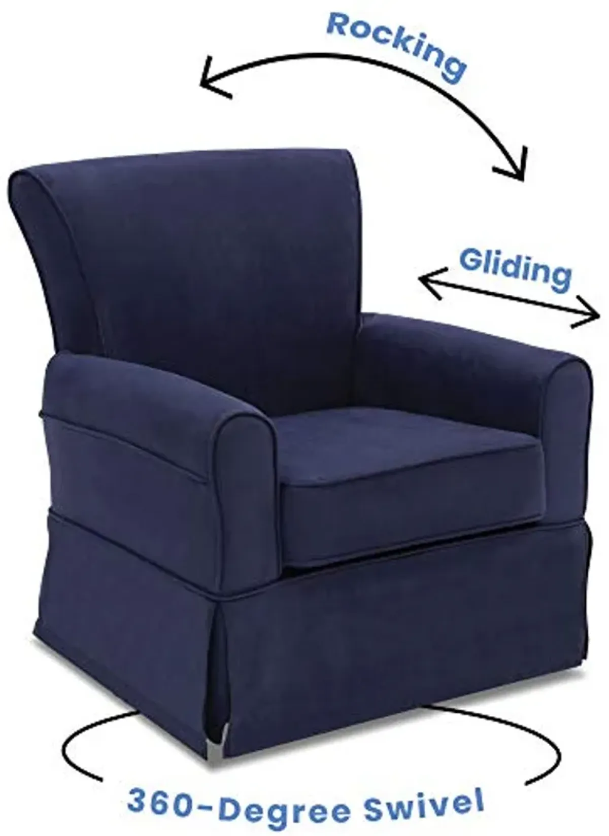 Delta Children Benbridge Glider Swivel Rocker Chair, Navy