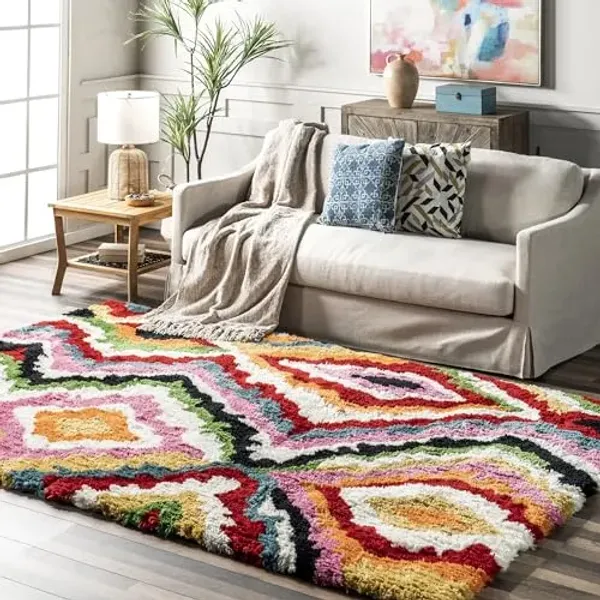 nuLOOM Handmade Carnival Abbey Shaggy Area Rug, 8x10, Multi