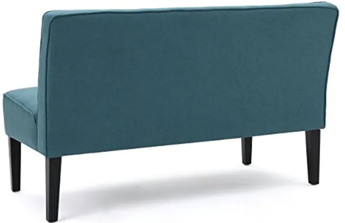 Christopher Knight Home GDFStudio Christopher Knight Home Dejon Modern Fabric Loveseat, Dark Teal, Matte Black