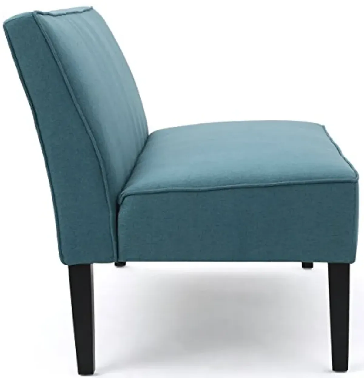 Christopher Knight Home GDFStudio Christopher Knight Home Dejon Modern Fabric Loveseat, Dark Teal, Matte Black