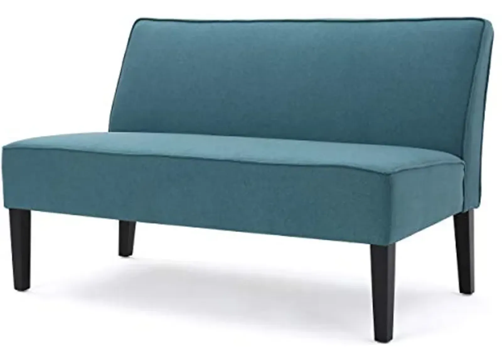 Christopher Knight Home GDFStudio Christopher Knight Home Dejon Modern Fabric Loveseat, Dark Teal, Matte Black