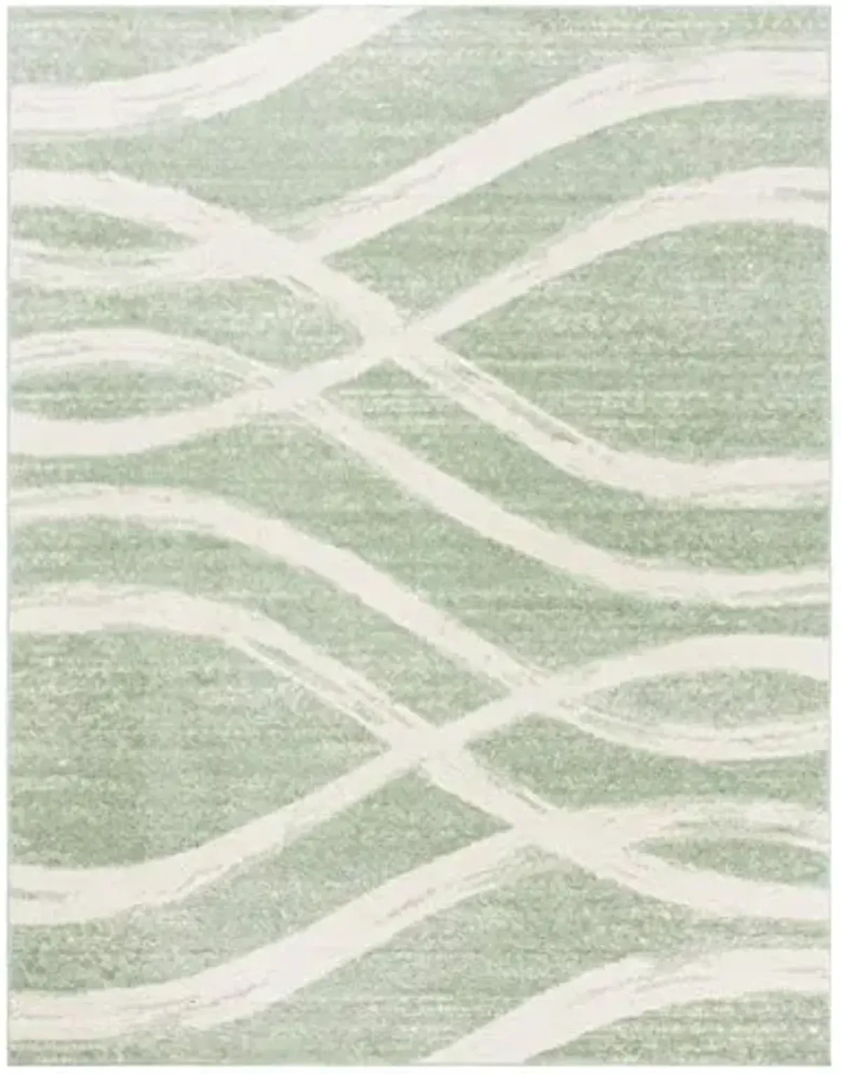 SAFAVIEH Adirondack Collection Area Rug - 6' x 9', Sage & Cream, Modern Wave Distressed Design, Non-Shedding & Easy Care, Ideal for High Traffic Areas in Living Room, Bedroom (ADR125X)