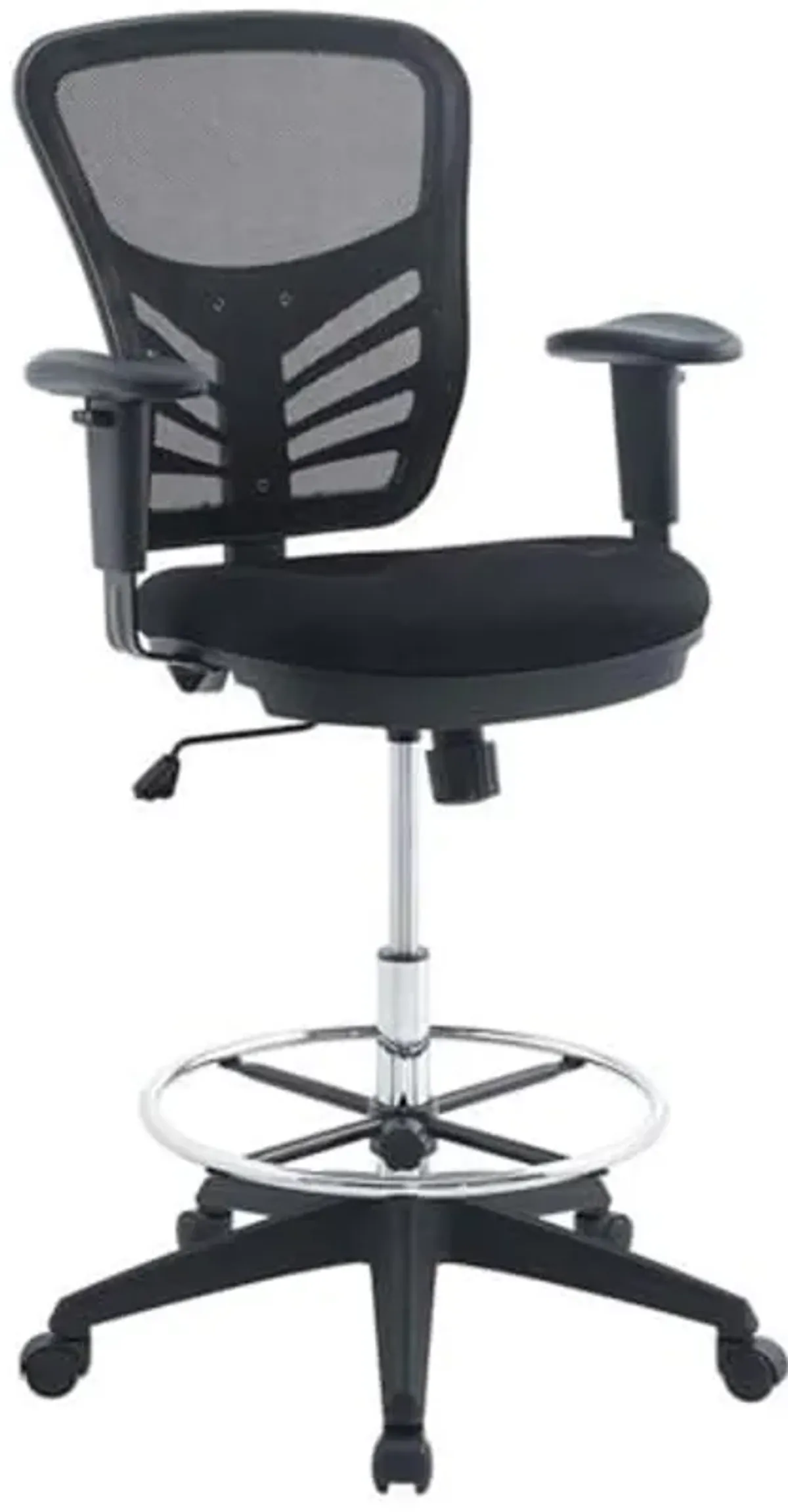 Modway Articulate Drafting Chair - Reception Desk Chair - Drafting Table Chair in Black