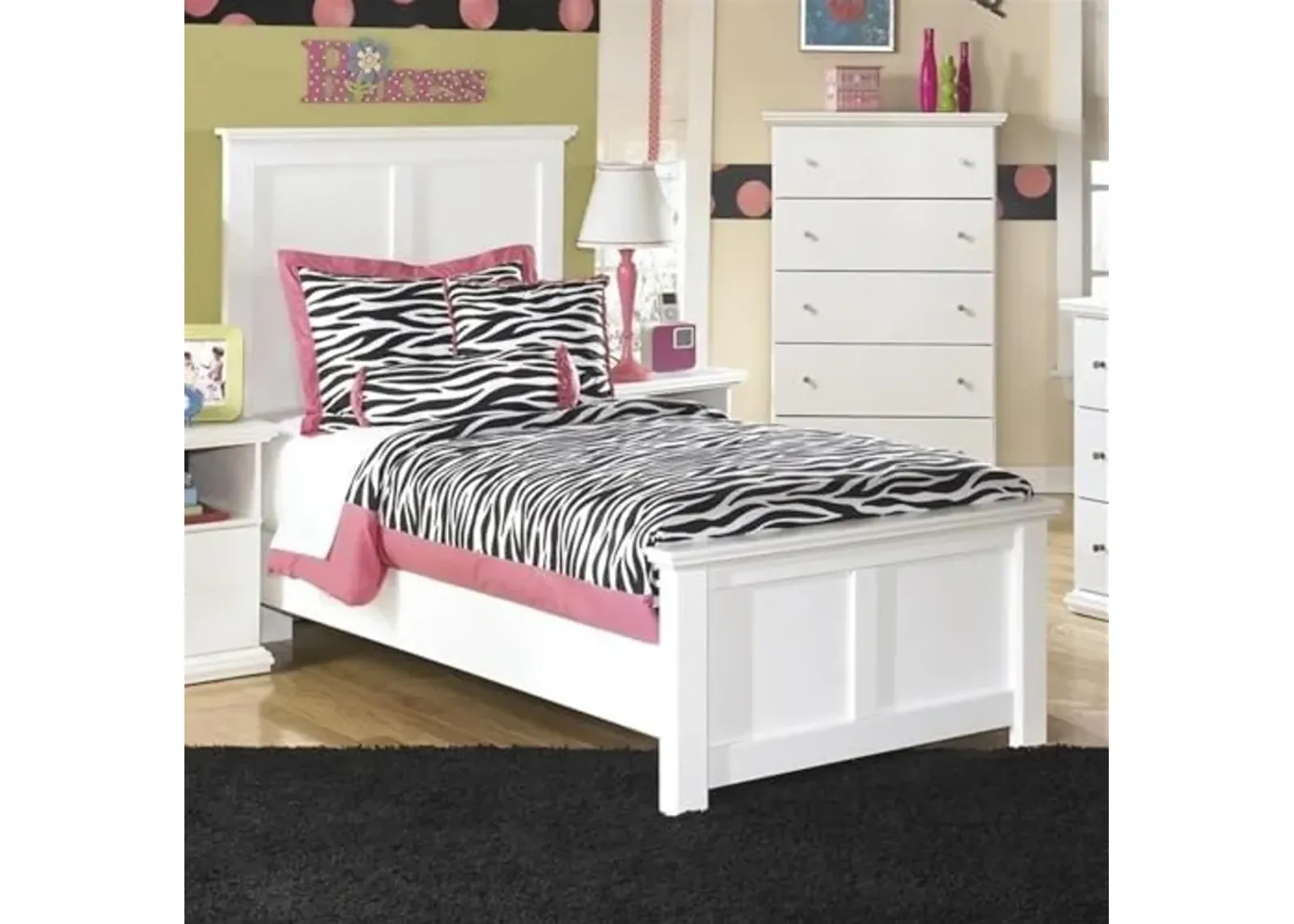 Signature Design by Ashley Bostwick Shoals Wood Twin Panel Bed in White