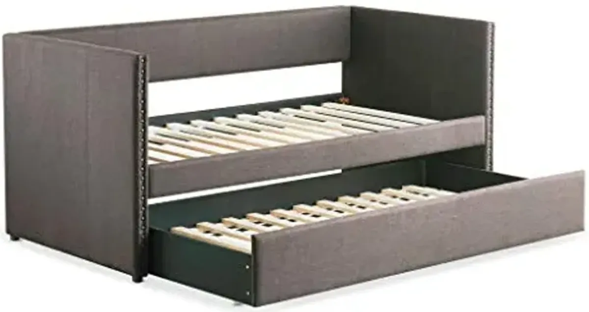 Homelegance 4969GY Dufort Tuxedo Daybed with Trundle, Twin, Gray