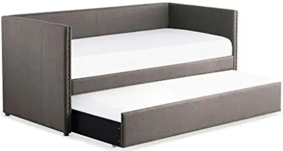 Homelegance 4969GY Dufort Tuxedo Daybed with Trundle, Twin, Gray