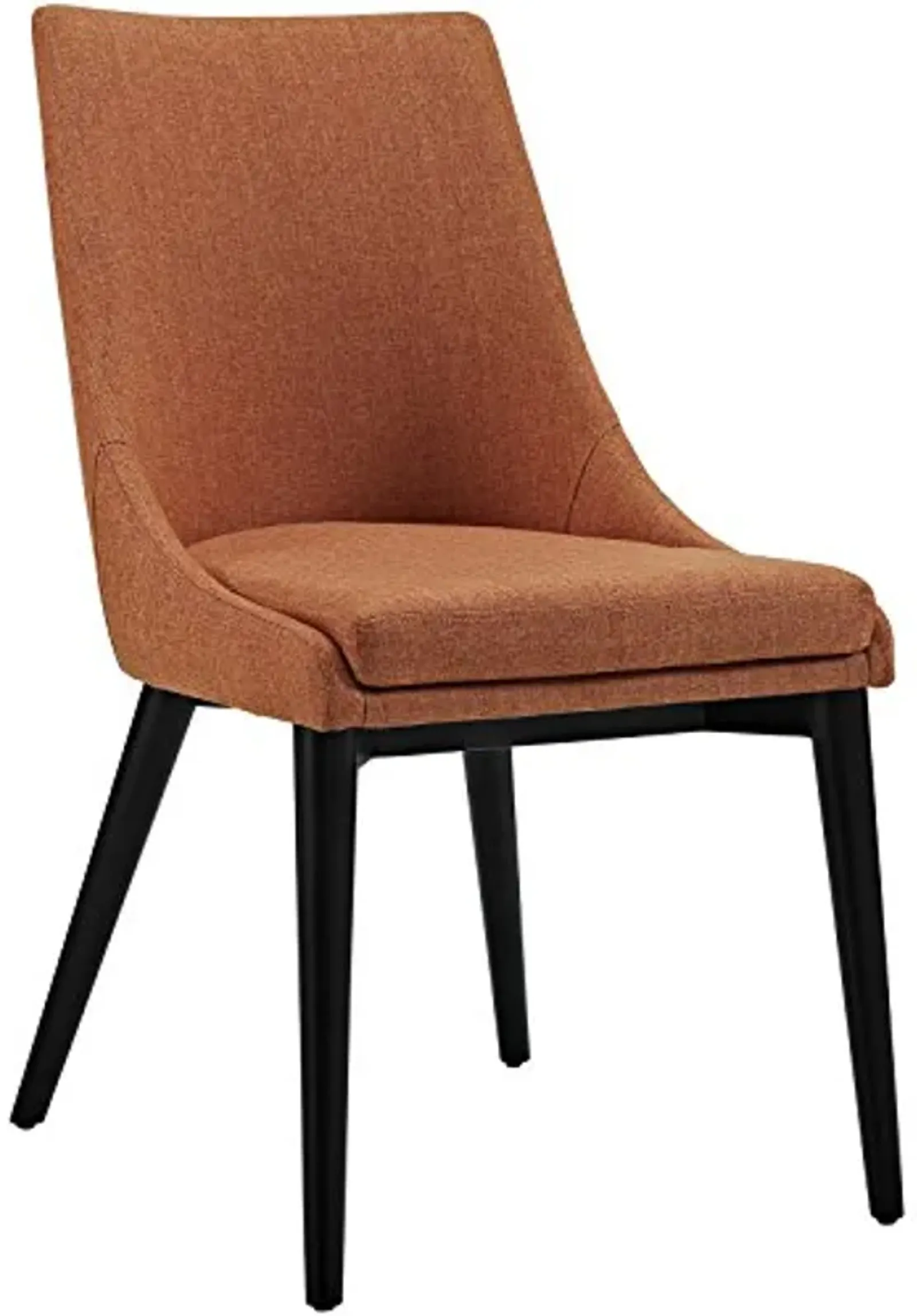 Modway Viscount Mid-Century Modern Upholstered Fabric Kitchen and Dining Room Chair in Orange