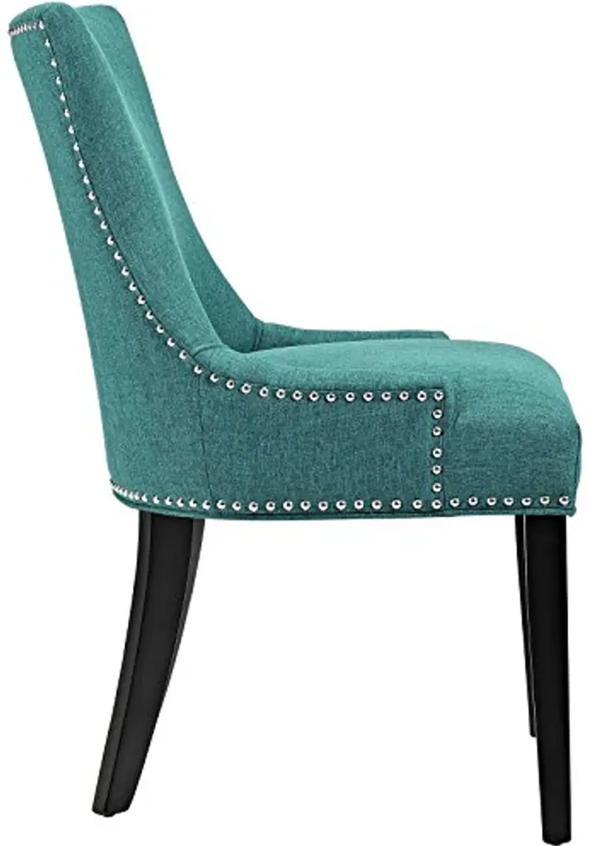 Modway Marquis Modern Upholstered Fabric Dining Chair with Nailhead Trim in Teal