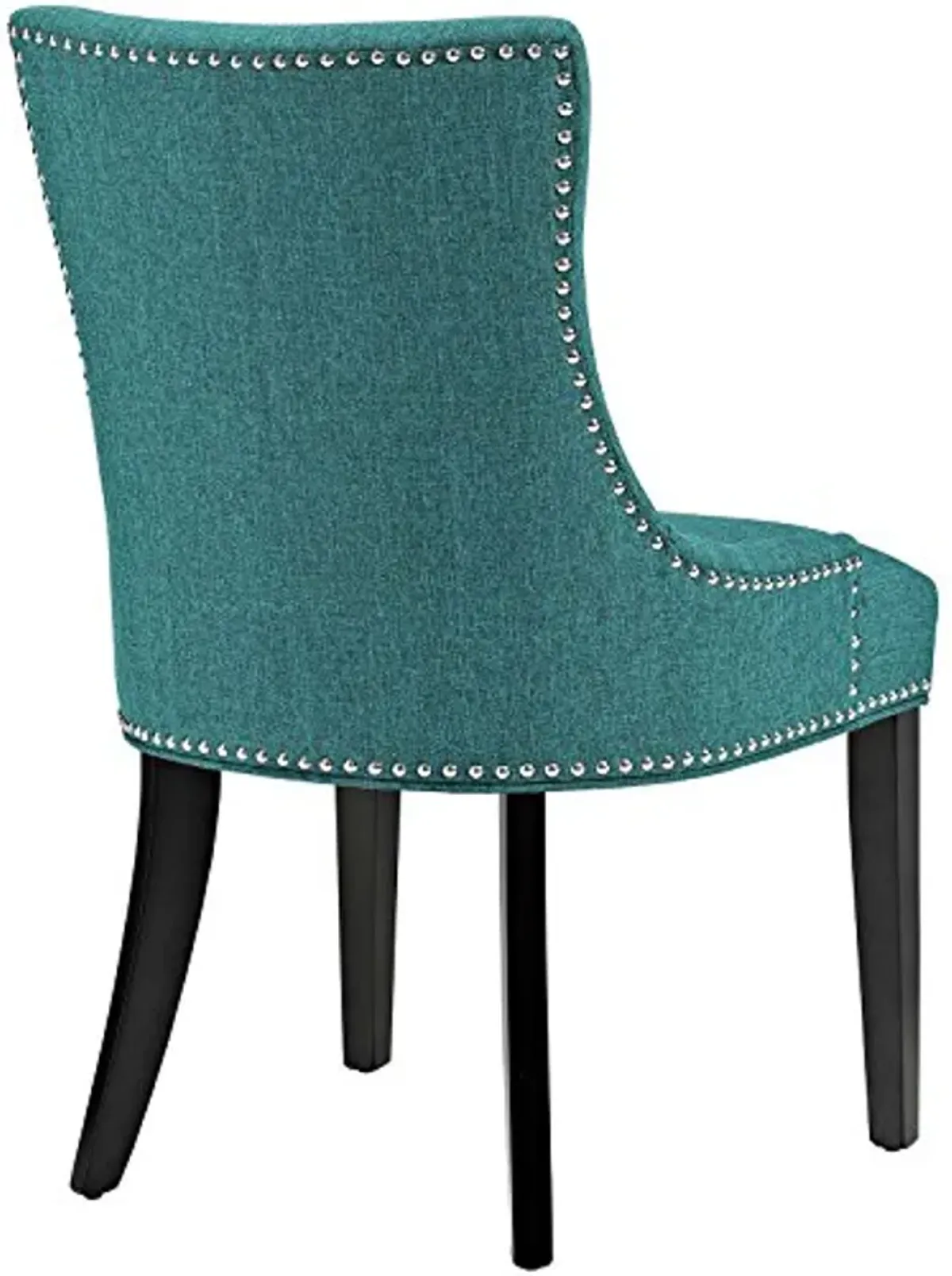 Modway Marquis Modern Upholstered Fabric Dining Chair with Nailhead Trim in Teal