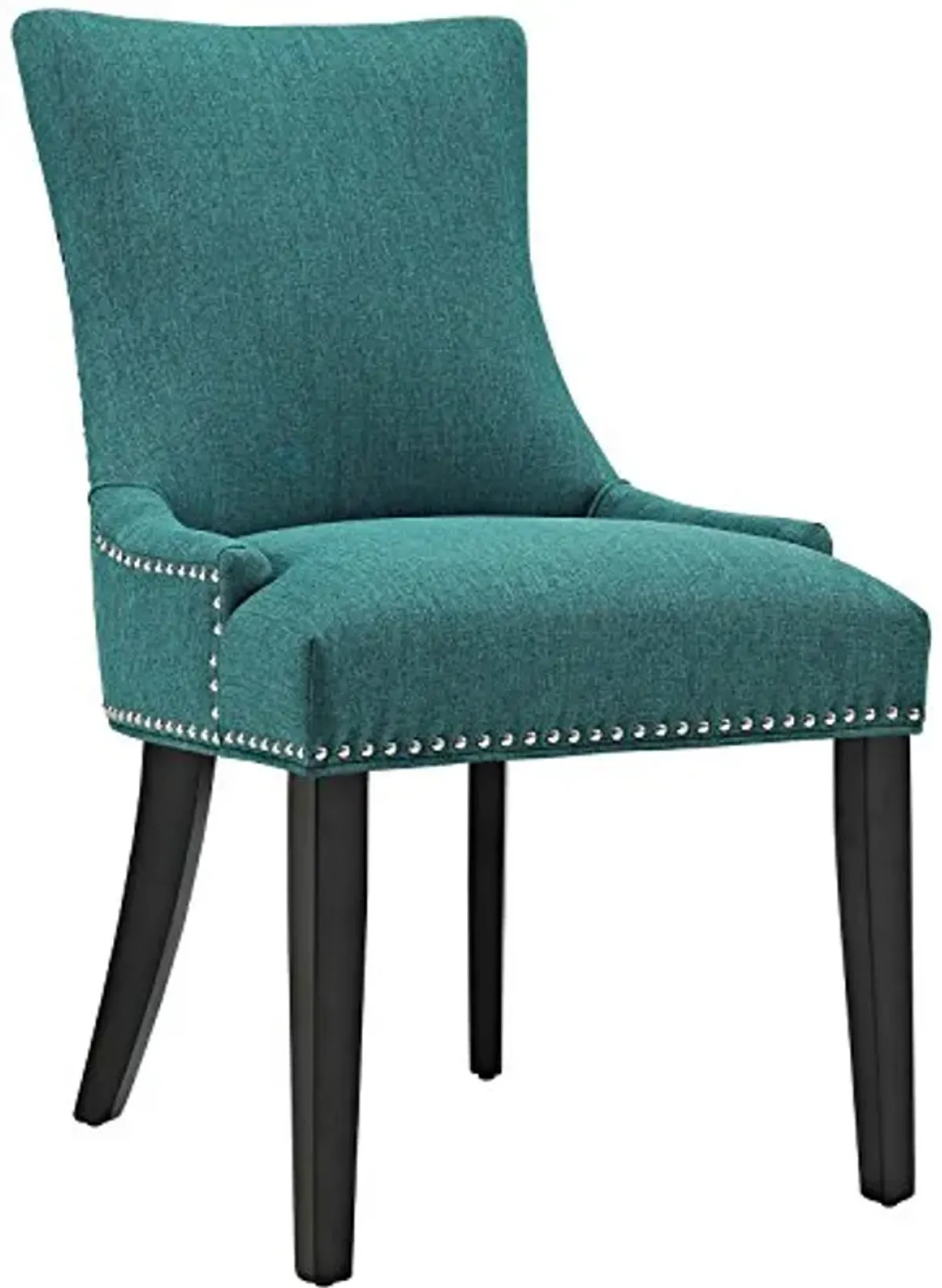 Modway Marquis Modern Upholstered Fabric Dining Chair with Nailhead Trim in Teal