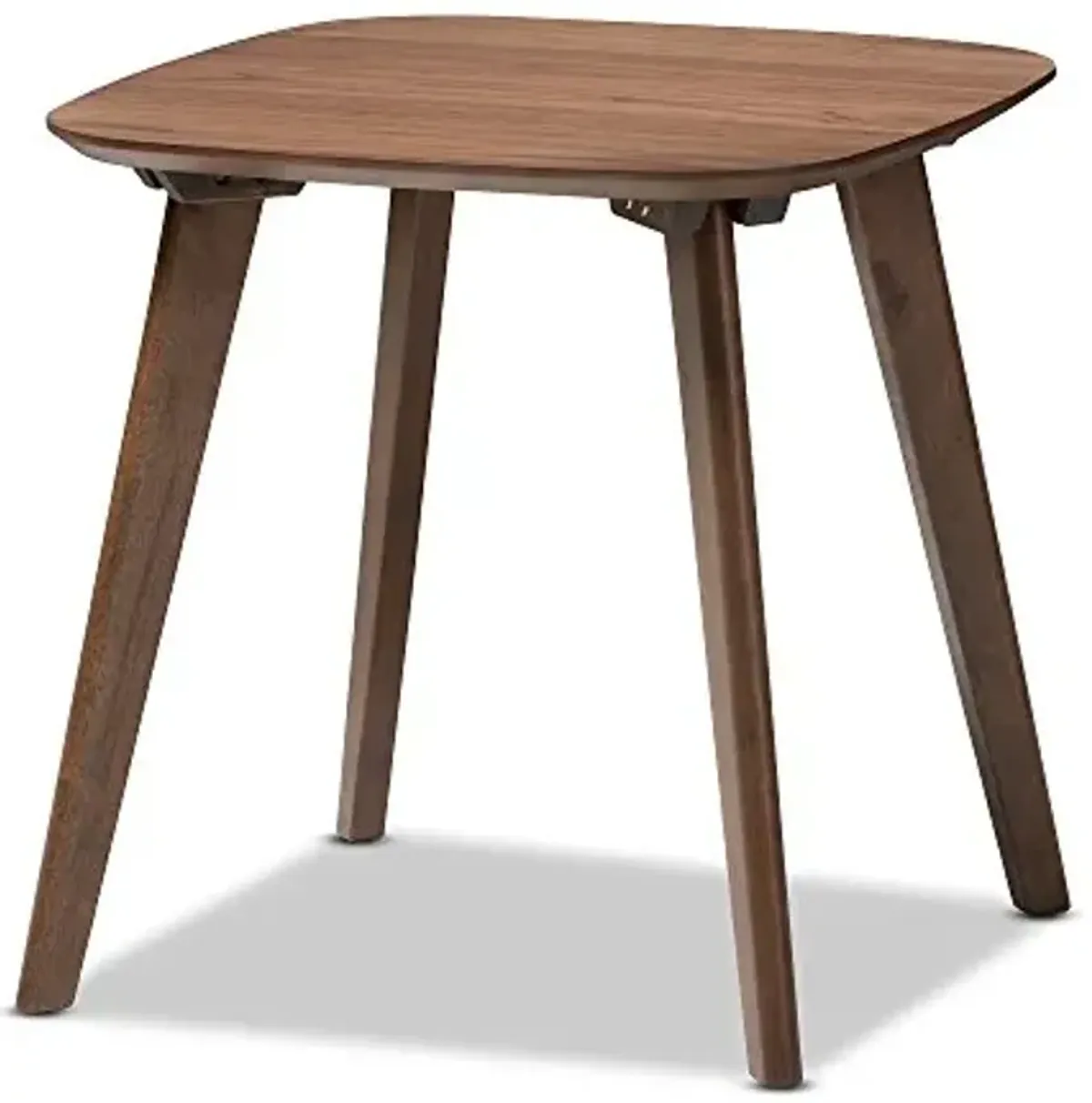 Baxton Studio Dahlia Mid-Century Modern Walnut Wood End Table, Walnut Brown