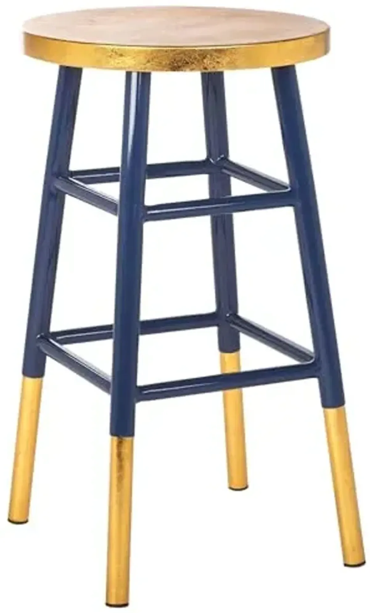Safavieh Home Collection Emery Navy and Dipped Gold Leaf 24-inch Counter Stool