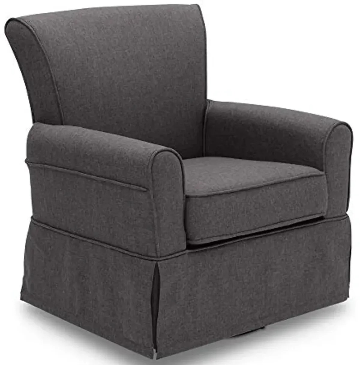 Delta Children Upholstered Glider Swivel Rocker Chair, Charcoal