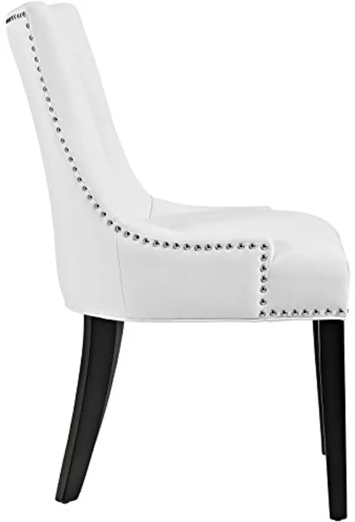 Modway MO- Marquis Modern Faux Leather Upholstered with Nailhead Trim, Dining Chair, White